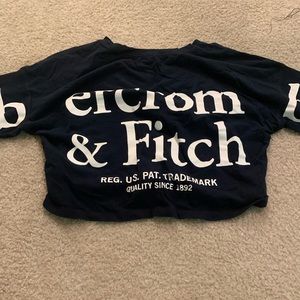 Dark navy long sleeve crop top